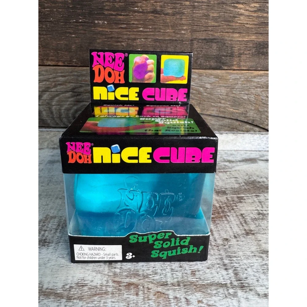 Schylling NeeDoh Nice Cube VIRAL Blue Squishy Stress Toy Brand New In Box NIB